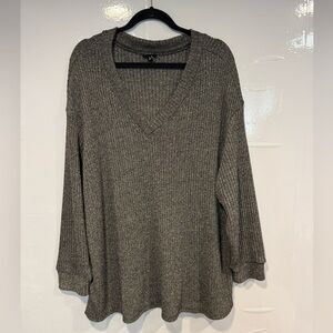 Torrid Charcoal V-Neck Ribbed Sweater‎